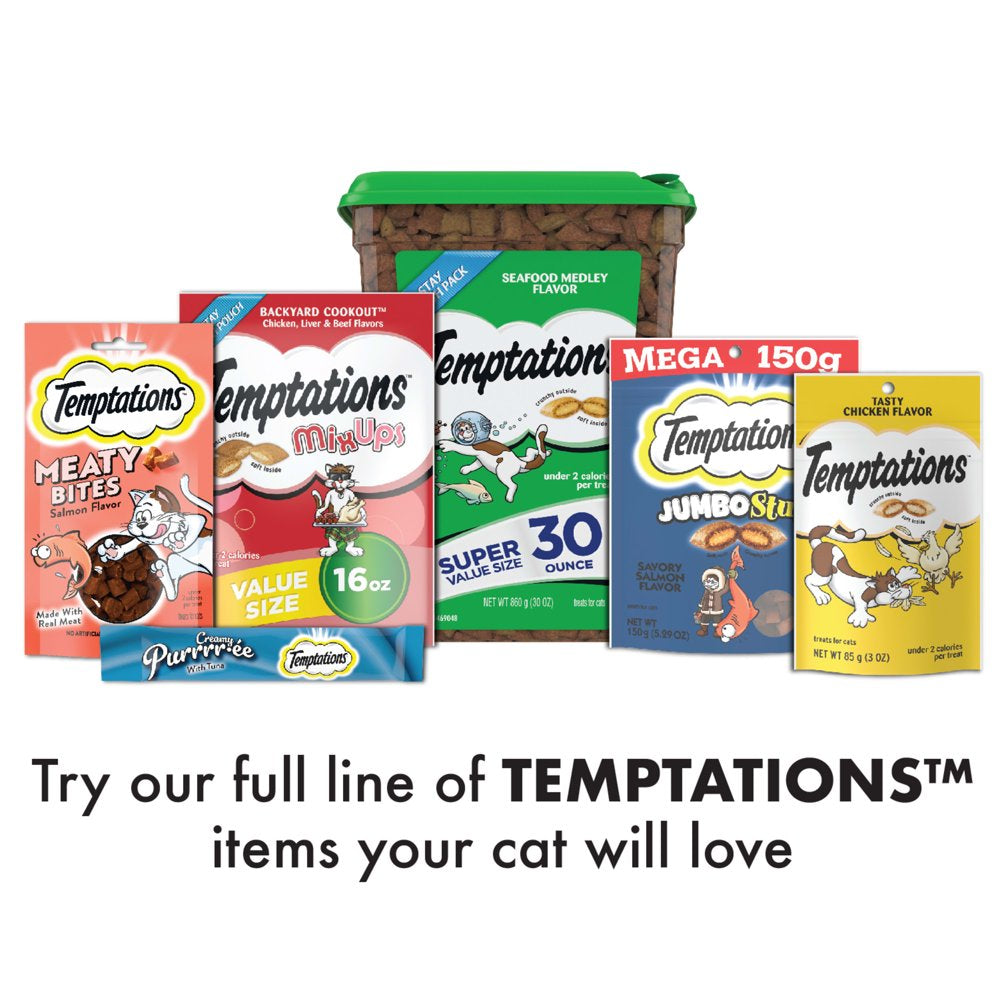 TEMPTATIONS MIXUPS Crunchy and Soft Cat Treats Backyard Cookout Flavor, 3 Oz. Pouch