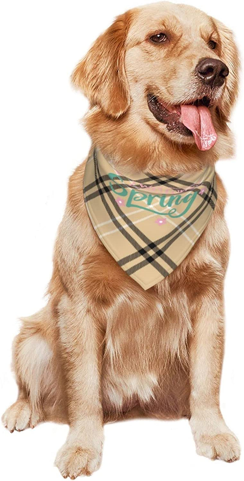 Handwritten Colorful Welcome Spring Pet Dog and Cat Decorative Triangle Scarf,Dog Bandana,Breathable and Stain Resistant. Animals & Pet Supplies > Pet Supplies > Dog Supplies > Dog Apparel ZALTAS   