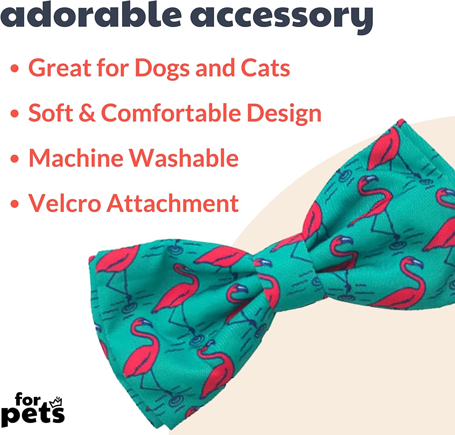 H&K Bow Tie for Pets | Flamingo (Extra-Large) | Velcro Bow Tie Collar Attachment | Fun Bow Ties for Dogs & Cats | Cute, Comfortable, and Durable | Huxley & Kent Bow Tie Animals & Pet Supplies > Pet Supplies > Dog Supplies > Dog Apparel Huxley & Kent   