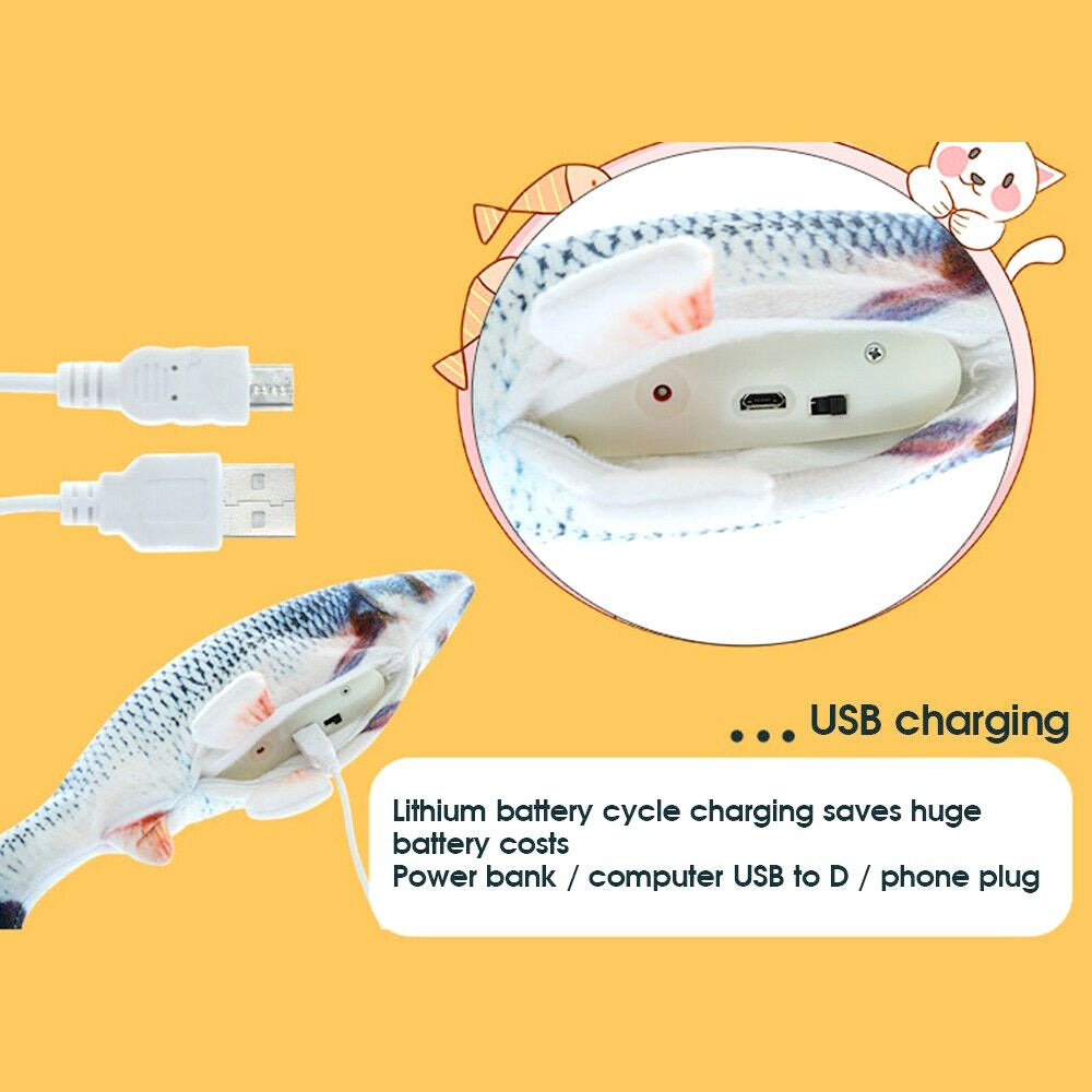 USB Charging Simulation Fish Toys 3D Fish Cat Toy Interactive Gifts Cat Mint Fish Kitten Carp Toy Animals & Pet Supplies > Pet Supplies > Cat Supplies > Cat Toys HOTBEST   