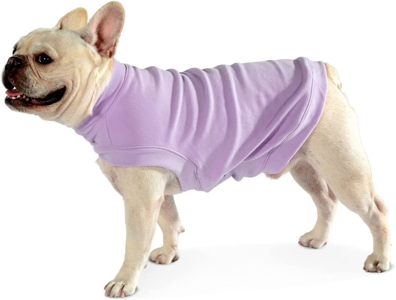 Soft Fleece Dog Sweatshirt - Warm Dog Sweaters for Small Medium Dogs Cats Cold Weather - Cat Sweater Pullover Stretchy Hoodie Easy on - Comfortable Dog Winter Clothes Pet Sweaters Vest for Doggie Animals & Pet Supplies > Pet Supplies > Dog Supplies > Dog Apparel Dociote Light Purple XL 