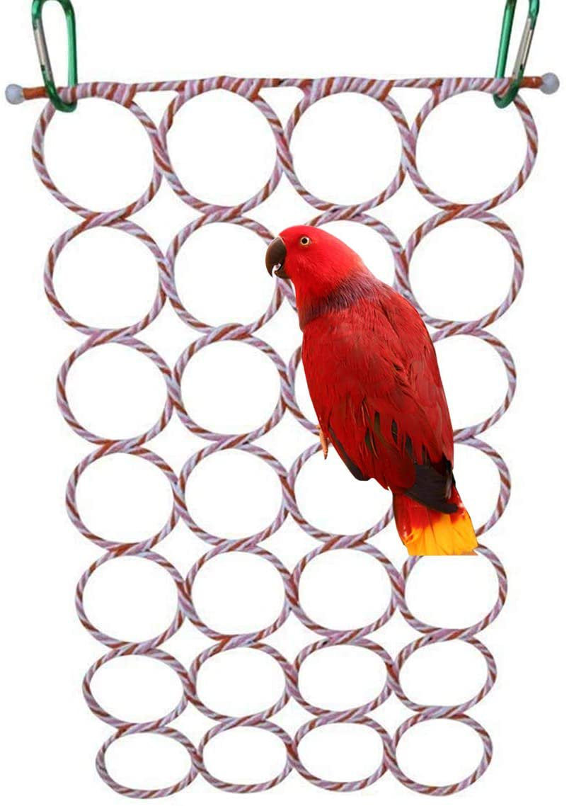 Bird Rope Climbing Net Parrot Swing Hanging Toy for Parakeet Cockatiel Cockatoo Conure African Grey Macaw (Random Color) Animals & Pet Supplies > Pet Supplies > Bird Supplies > Bird Toys COSARRETY   