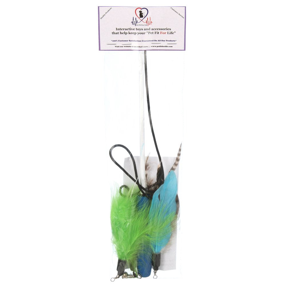 Pet Fit for Life Retractable Wand with 2 Feathers for Your Cat and Kitten - Cat Toy Interactive Cat Wand Animals & Pet Supplies > Pet Supplies > Cat Supplies > Cat Toys Equipt4 LLC   