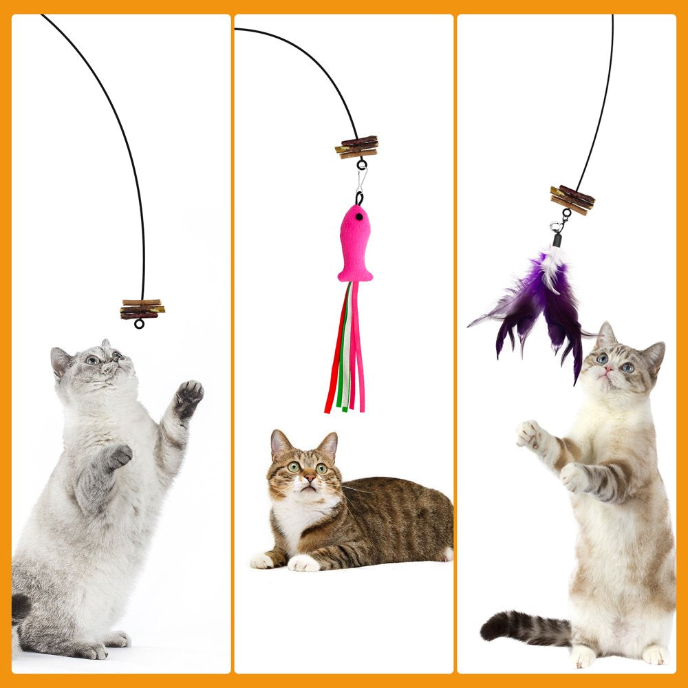 Lepawit Cat Wand Teaser Toy with Feather Replacements Interactive Cat Toys for Indoor Cats & Kitten Animals & Pet Supplies > Pet Supplies > Cat Supplies > Cat Toys Lepawit   