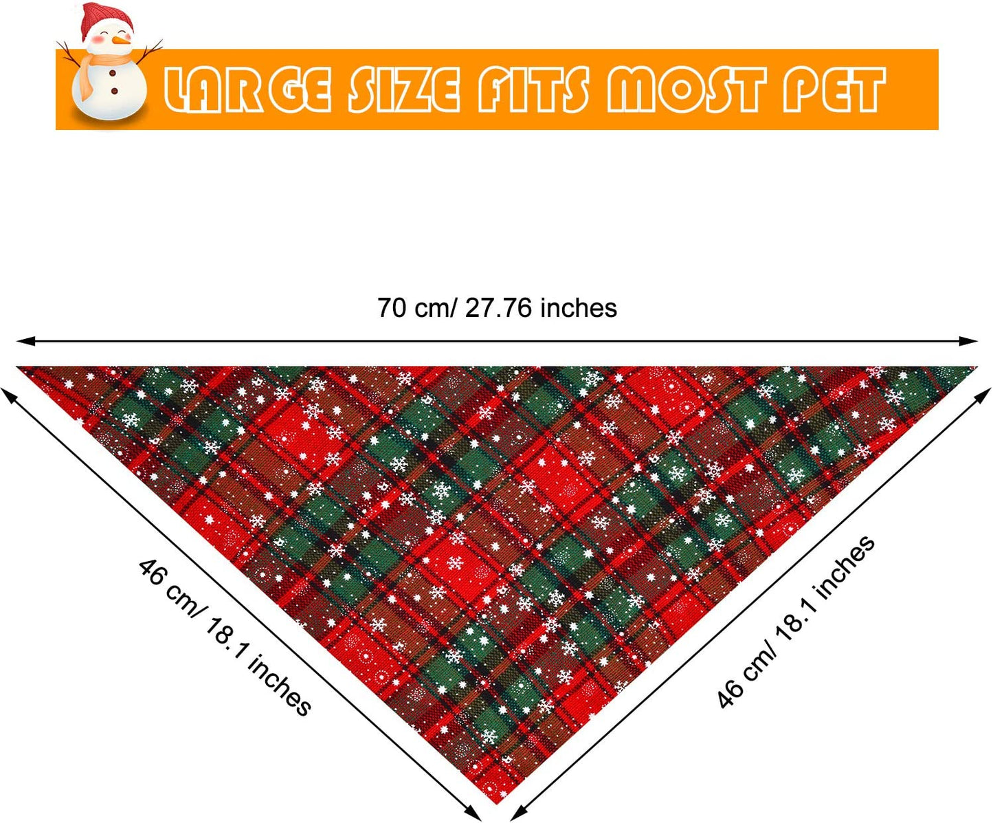 Syhood 3 Pieces Christmas Pet Bandanas Triangle Pet Bibs Plaid Dog Scarf Kerchief for Christmas Pet Costume Animals & Pet Supplies > Pet Supplies > Dog Supplies > Dog Apparel Syhood   