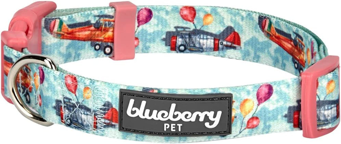 Blueberry Pet 4 Patterns Blue Hue Scottish Plaid Style Adjustable Tie Dog Collar, Small, Neck 12"-16" Animals & Pet Supplies > Pet Supplies > Dog Supplies > Dog Apparel Blueberry Pet Airplane & Balloon Large 