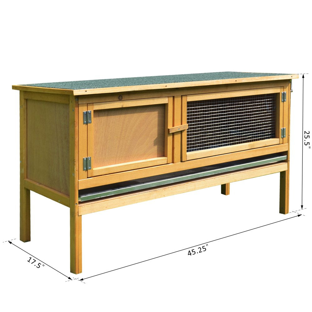 Pawhut Raised Solid Wood Rabbit Hutch Backyard Habitat Cage for Small Animals Animals & Pet Supplies > Pet Supplies > Small Animal Supplies > Small Animal Habitats & Cages Aosom LLC   