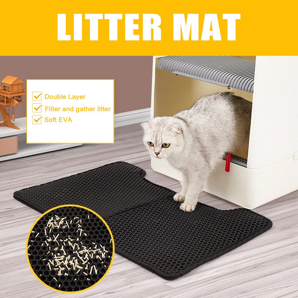 Mewmewcat Cat Litter Mat Double Layer Foldable Mat Litter Box Rug Animals & Pet Supplies > Pet Supplies > Cat Supplies > Cat Litter Box Mats Mewmewcat   