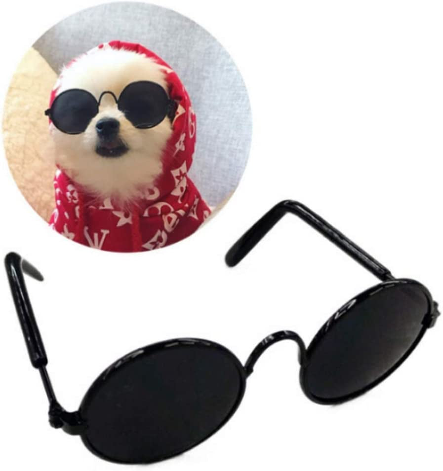 Stock Show Funny Cute Dog Cat Retro Fashion Sunglasses Mosaic Glasses Transparent Eye-Wear Protection Puppy Cat Teacher Bachelor Cosplay Glasses Pet Photos Props for Small Dog Cat, Golden Animals & Pet Supplies > Pet Supplies > Dog Supplies > Dog Apparel Stock Show Black  