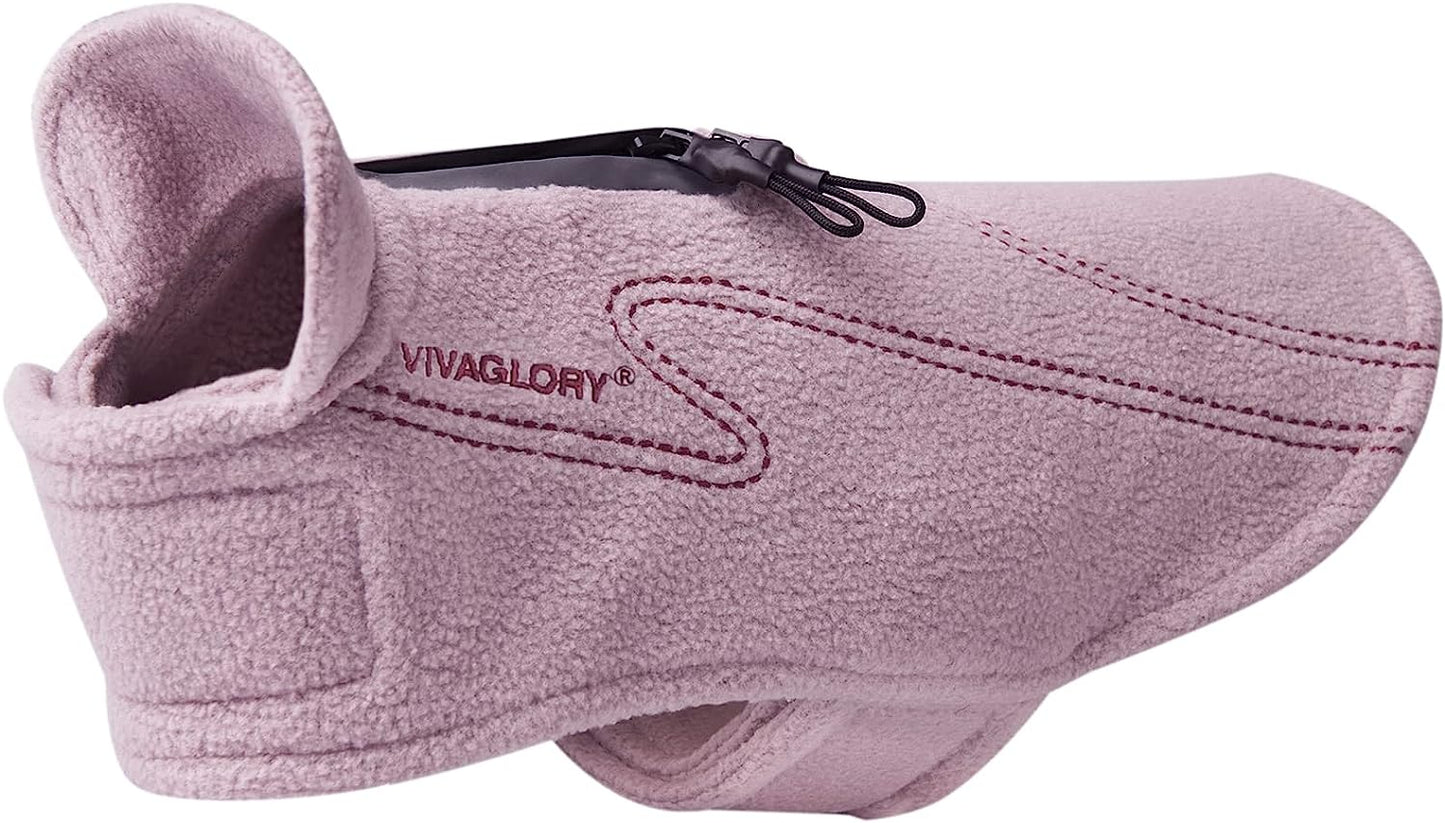 VIVAGLORY Dog Fleece Coat Warm Jacket with Hook and Loop Fastener, Easy to Take on and Off, Winter Vest Sweater for Small Medium Large Dogs Puppy Windproof Clothes for Cold Weather, Pink, M Animals & Pet Supplies > Pet Supplies > Dog Supplies > Dog Apparel VIVAGLORY Pink M(Chest:22-27") 