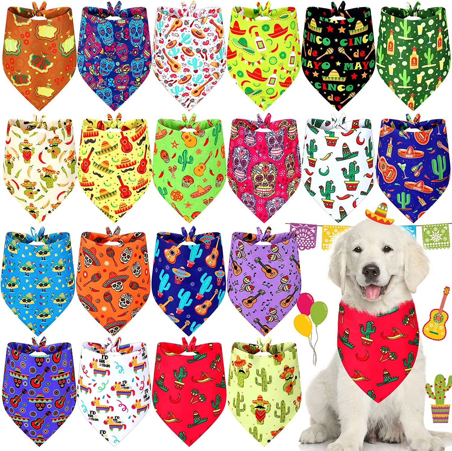 20 Pcs Easter Dog Bandana Easter Pet Scarf Washable Dog Triangle Bibs Rabbit Egg Carrot Pet Scarfs Adjustable Pet Triangle Washable Kerchief for Easter Dogs Cats (Rabbit, L) Animals & Pet Supplies > Pet Supplies > Dog Supplies > Dog Apparel Eccliy Cactus L 