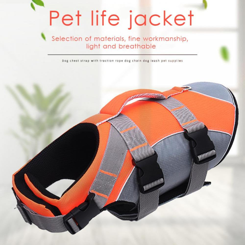 Dog Life Jacket Adjustable Dog Lifevest Swimsuit Safety Vest Apparel Lifesaver Coat S Animals & Pet Supplies > Pet Supplies > Dog Supplies > Dog Apparel Sunmark   