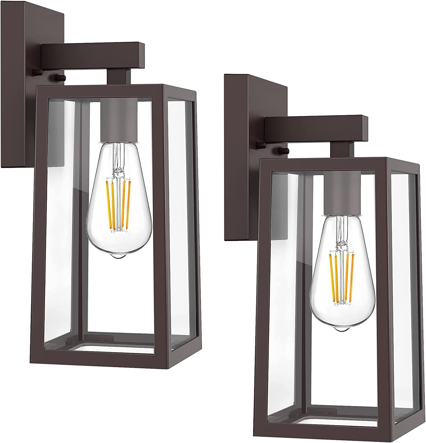 Maxvolador Outdoor Wall Sconce, Exterior Waterproof Wall Lantern Light Fixtures, Black Porch Lights with Toughened Glass Shade, Anti-Rust E26 Socket Front Door Wall Mount Lighting for Garage, 2 Pack Animals & Pet Supplies > Pet Supplies > Dog Supplies > Dog Apparel MAXvolador Dark Chocolate  