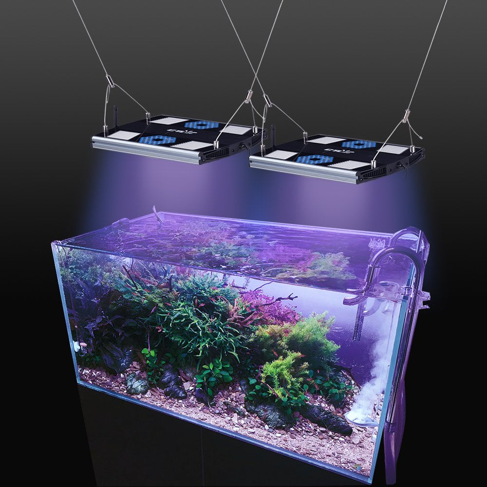 Ctlite 100V-240V 192 W 65 Leds Aquarium Light Fish Tank Clip Lamp with Wifi & Manual Control for Freshwater