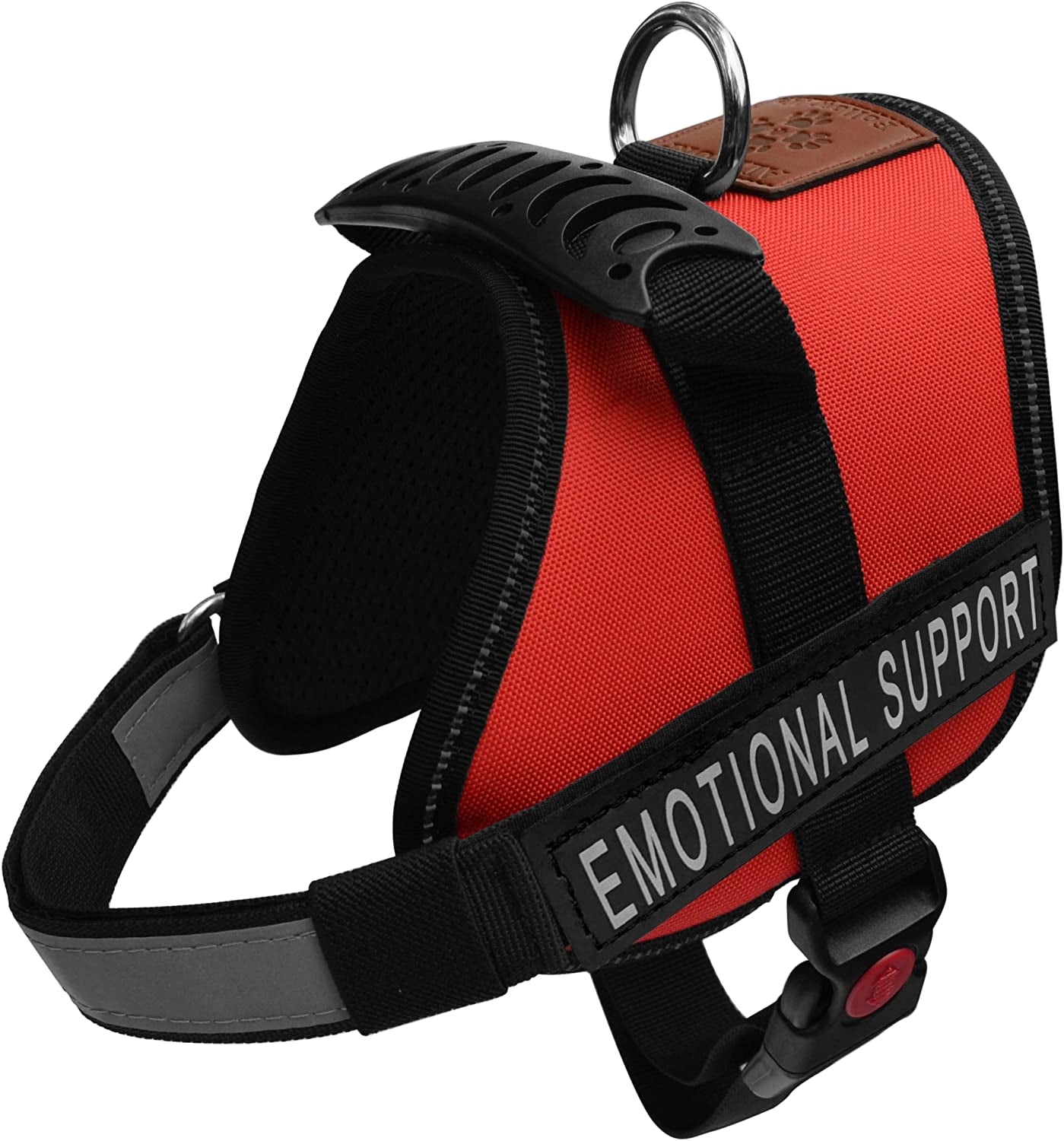 ALBCORP Emotional Support Dog Vest - Reflective Harness with Adjustable Straps and 2 Hook and Loop Removable Patches, Woven Polyester & Nylon, Comfy Mesh Padding, Sturdy Handle. Small, Red Animals & Pet Supplies > Pet Supplies > Dog Supplies > Dog Apparel ALBCORP Red Small 20"-27" Girth 