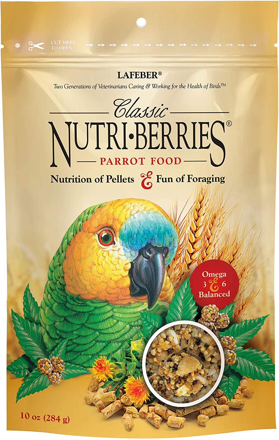 Lafeber Classic Nutri-Berries Pet Bird Food, Made with Non-Gmo and Human-Grade Ingredients, for Parrots Animals & Pet Supplies > Pet Supplies > Bird Supplies > Bird Food Lafeber Company 10 oz  