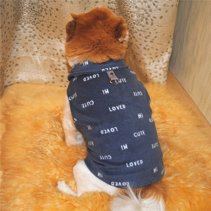 Pet Dog Winter Fleece Harness Vest Puppy Cat Warm Sweater Coat Apparel Costumes Animals & Pet Supplies > Pet Supplies > Dog Supplies > Dog Apparel Esho XS Gray 