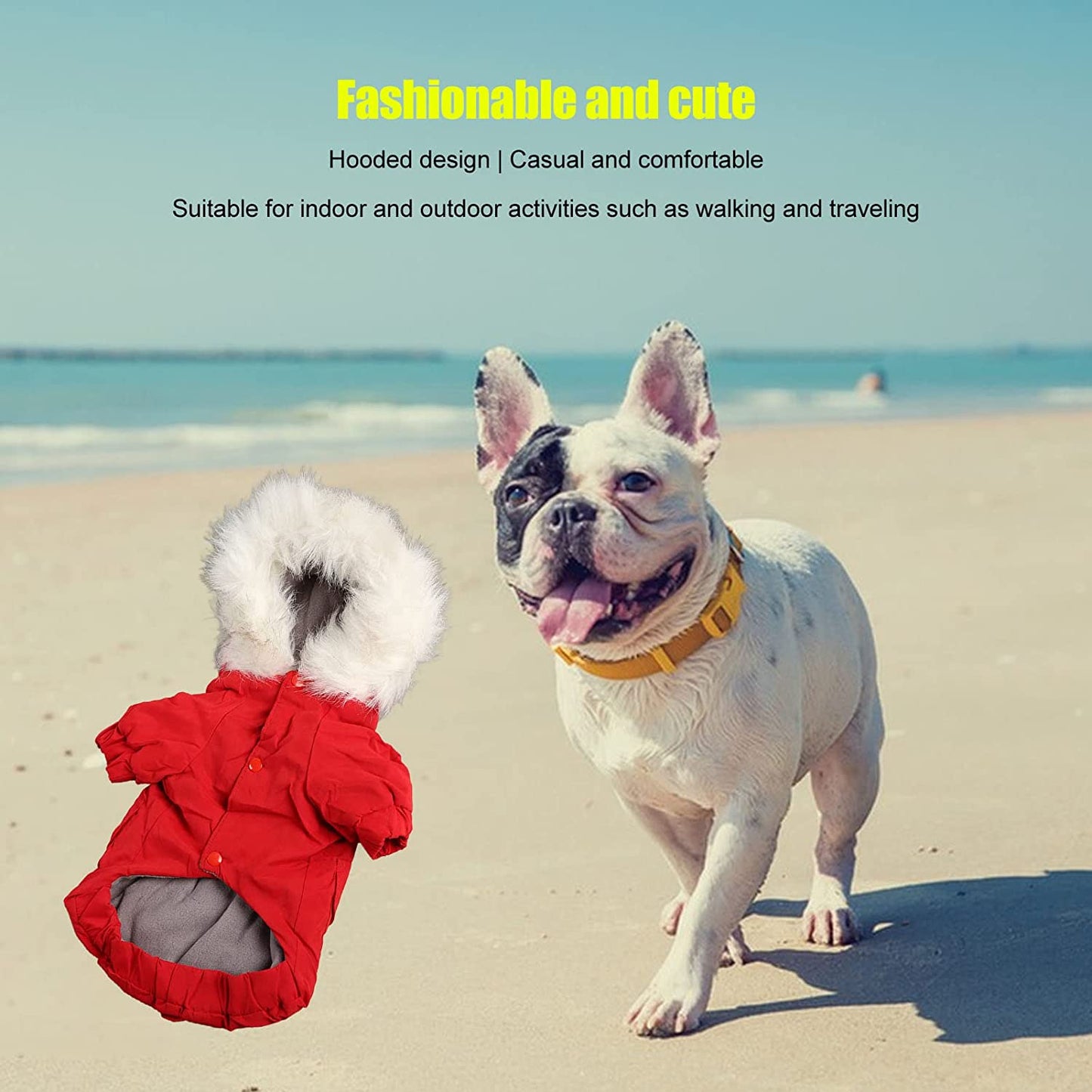 Dog Hoodie Winter Coats,Fashionable Casual Thickened Warm Puppy Hoodie Winter Jacket Pet Dog Winter Warm Clothes for Small Medium Dog (Size : Medium) Animals & Pet Supplies > Pet Supplies > Dog Supplies > Dog Apparel OVAST   