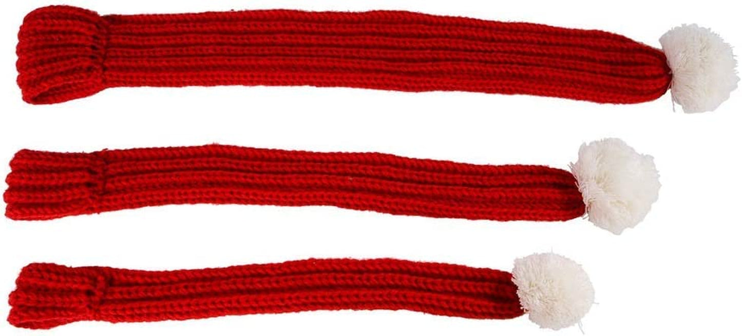 NACOCO Christmas Dog Knitted Scarf with White Pompom Warm Bandana Winter Holiday Pet Accessories Cat Scarves for Small Medium Cats Dogs Lovely Winter Outfits (S, Red) Animals & Pet Supplies > Pet Supplies > Dog Supplies > Dog Apparel NACOCO   