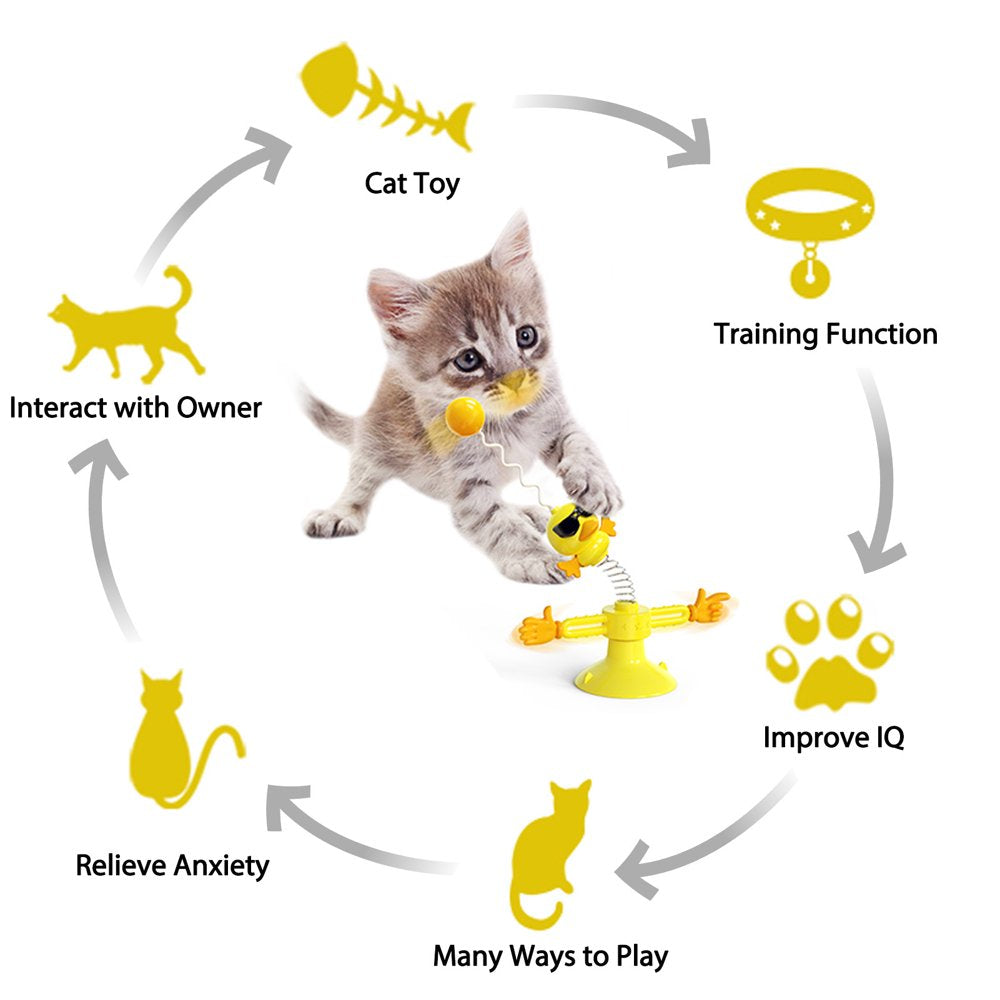 Homelove Cat Toys for Indoor Cats,Interactive Kitten Toys,Rotating Spring Bird with Suction Cup Base and Teaser Ball,Turntable Cat Teaser Toys, Improve Cat Intelligence and Relieve Anxiety,Yellow Animals & Pet Supplies > Pet Supplies > Cat Supplies > Cat Toys Guangzhou Yuchan Trading Co., Ltd   