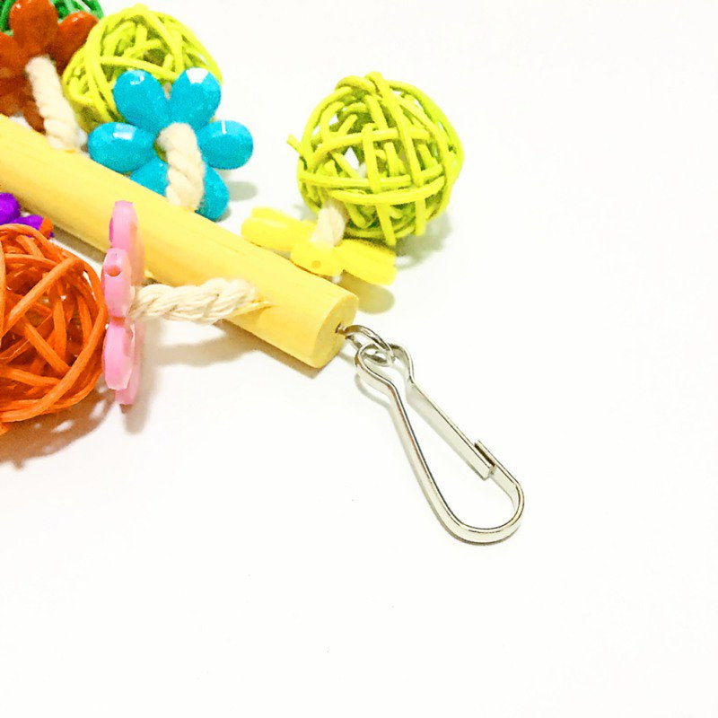 Parrot Bird Chewing Toys Colorful Rattan Ball String Hanging Bites Swing