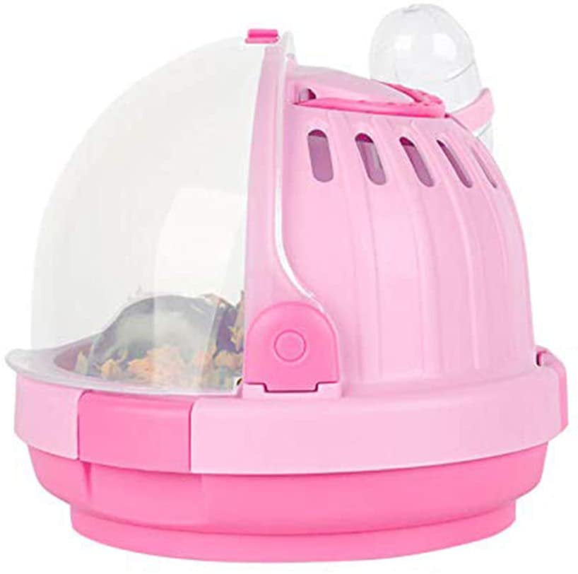 Portable Hamster Carry Cage Habitat, 7.6X6.5In Small Animal Cage, with Water Bottle Travel Handbags Animals & Pet Supplies > Pet Supplies > Small Animal Supplies > Small Animal Habitats & Cages Universal   