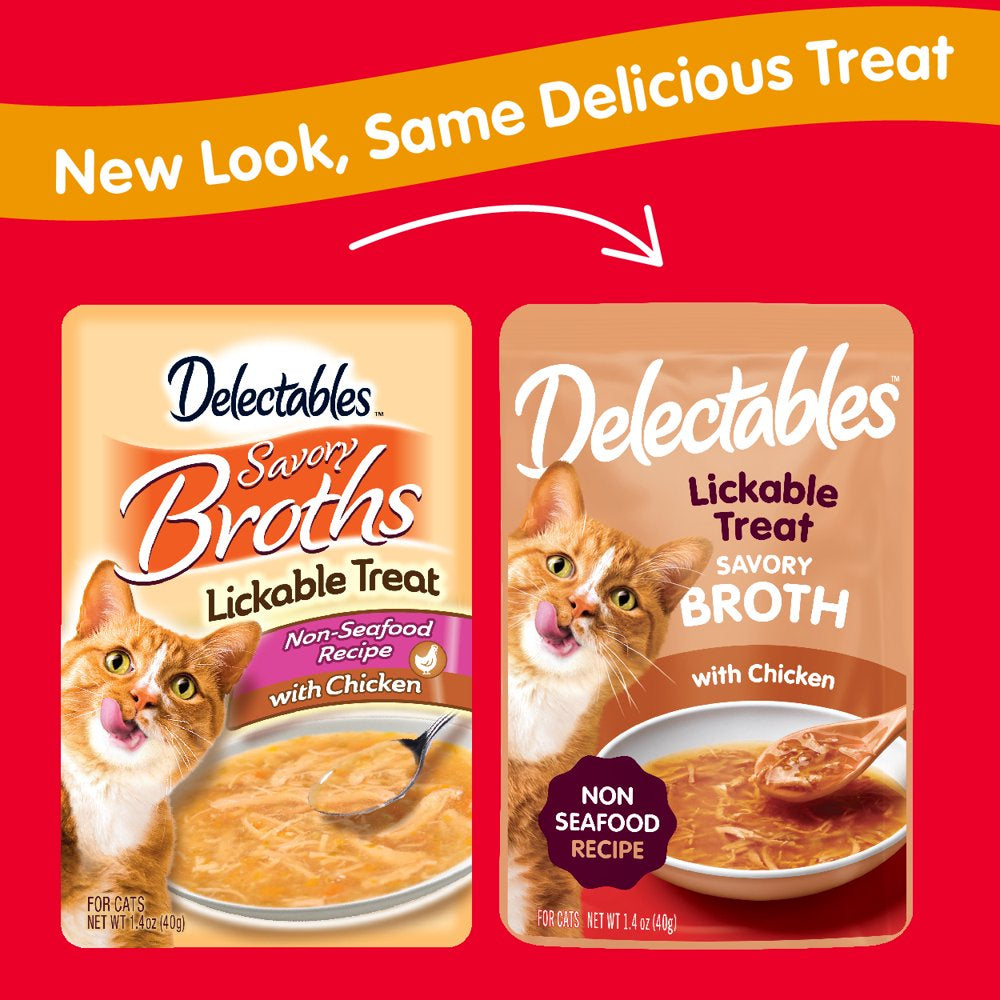 Hartz Delectables Savory Broths Lickable Wet Cat Treats - Non-Seafood Chicken, 1.4Oz, One Pouch Animals & Pet Supplies > Pet Supplies > Cat Supplies > Cat Treats Hartz Mountain Corp.   