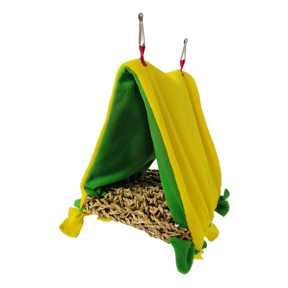 Bird Parrot Ing Perch Cage Bed Parakeet Triangle Hammock Hut Accessories Yellow Animals & Pet Supplies > Pet Supplies > Bird Supplies > Bird Cage Accessories HOMYL Yellow  