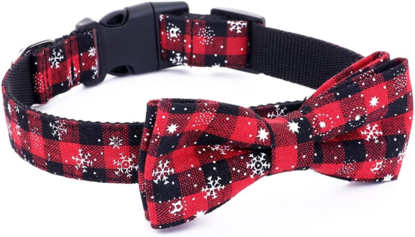 Ipetboom 2Pcs Black Chokers Green Bowtie Puppy Whelping Collars Pet Dog Collar Christmas for Dogs Adjustable Dog Collar Medium Dog Kitten Bow Tie Snowflake Dog Collar Pet Dog Cat Collar Boy Animals & Pet Supplies > Pet Supplies > Dog Supplies > Dog Apparel Ipetboom   