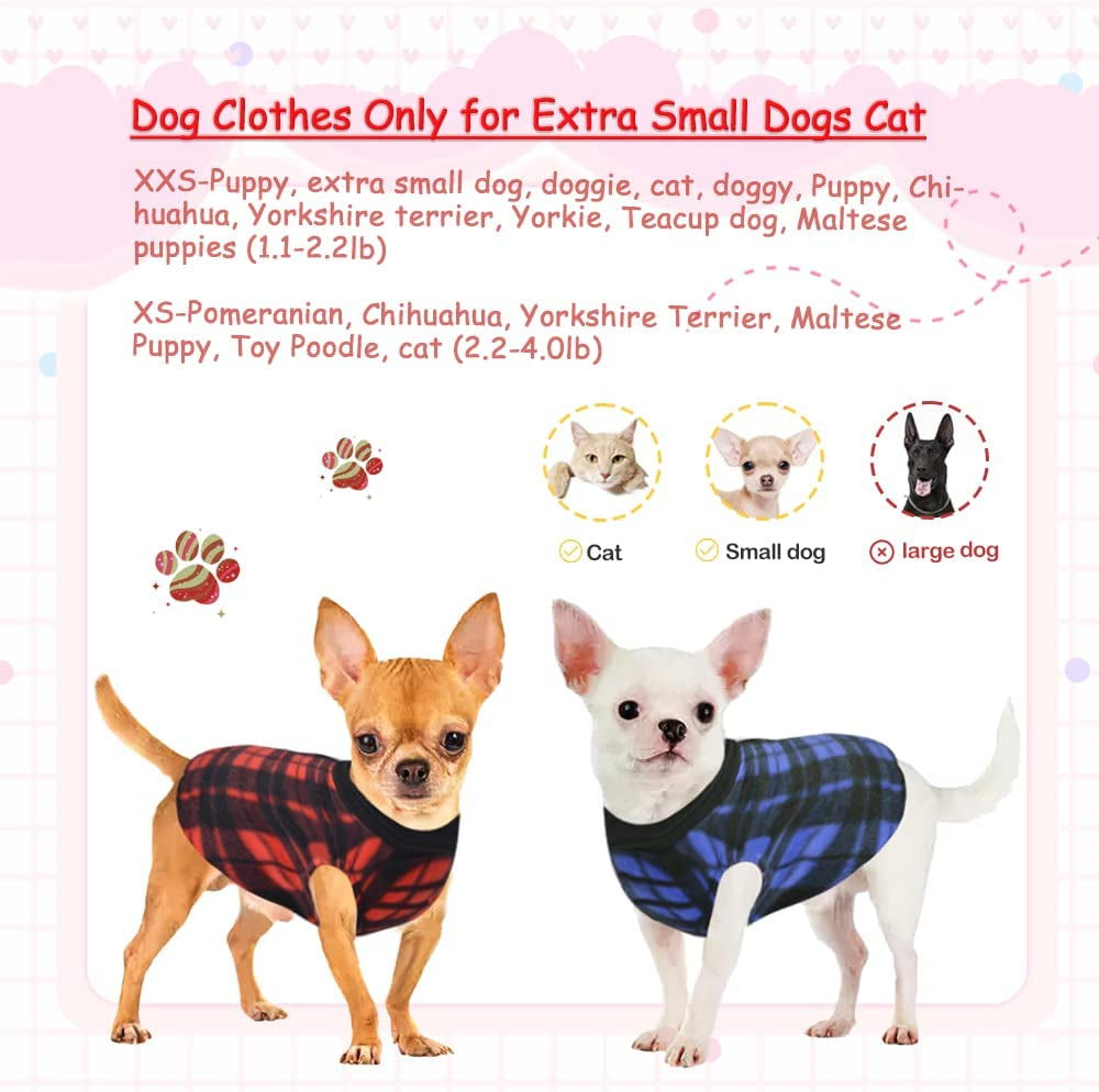 Chihuahua Sweaters for Small Dogs Fleece Puppy Clothes for Yorkie Teacup Boy Girl Winter Warm Tiny Dog Sweater with D Ring Extra Small Dog Clothing XXS XS 3 Pieces (Xx-Small) Animals & Pet Supplies > Pet Supplies > Dog Supplies > Dog Apparel Sebaoyu   