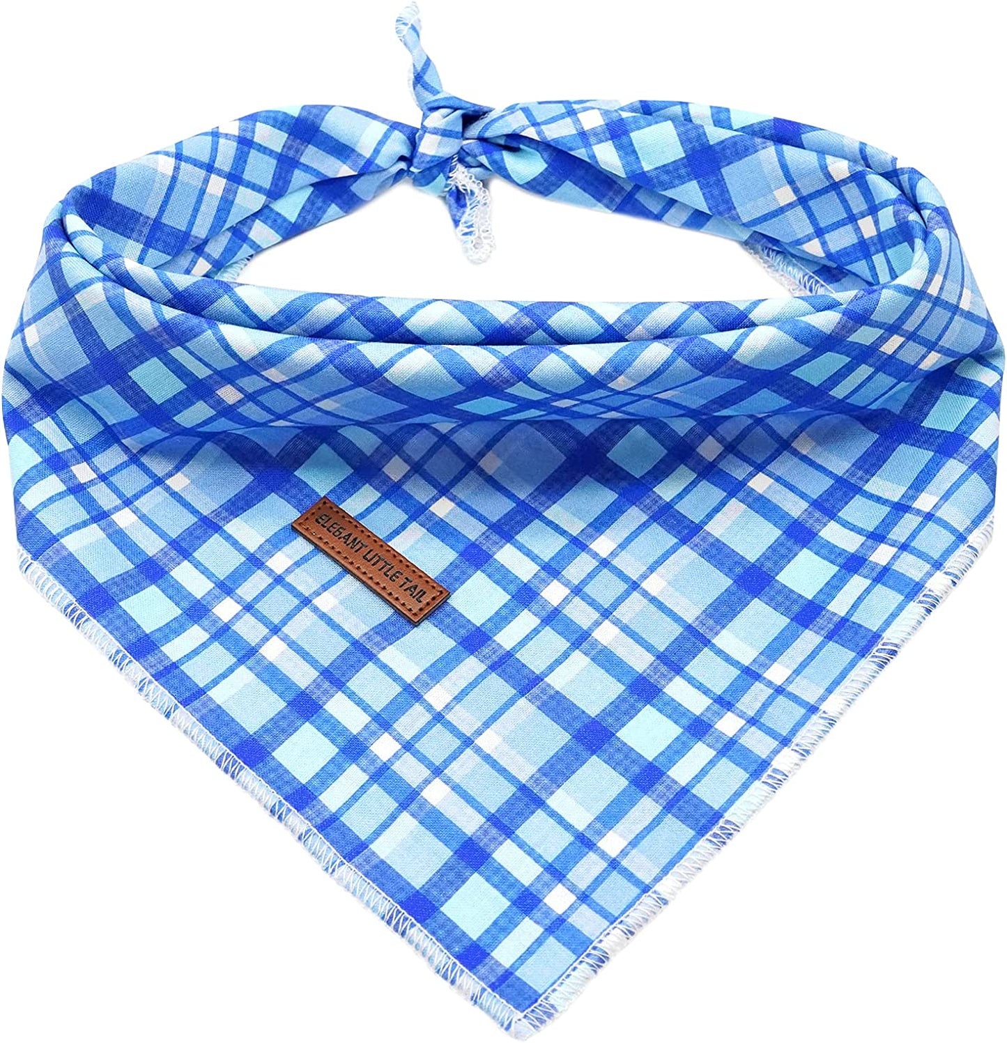 Elegant Little Tail Valentine Dog Bandana, Pet Dog Bibs Scarf, Soft Adjustable Square Dog Kerchief for Small Dogs Animals & Pet Supplies > Pet Supplies > Dog Supplies > Dog Apparel Elegant little tail Blue Plaid Large (Pack of 1) 