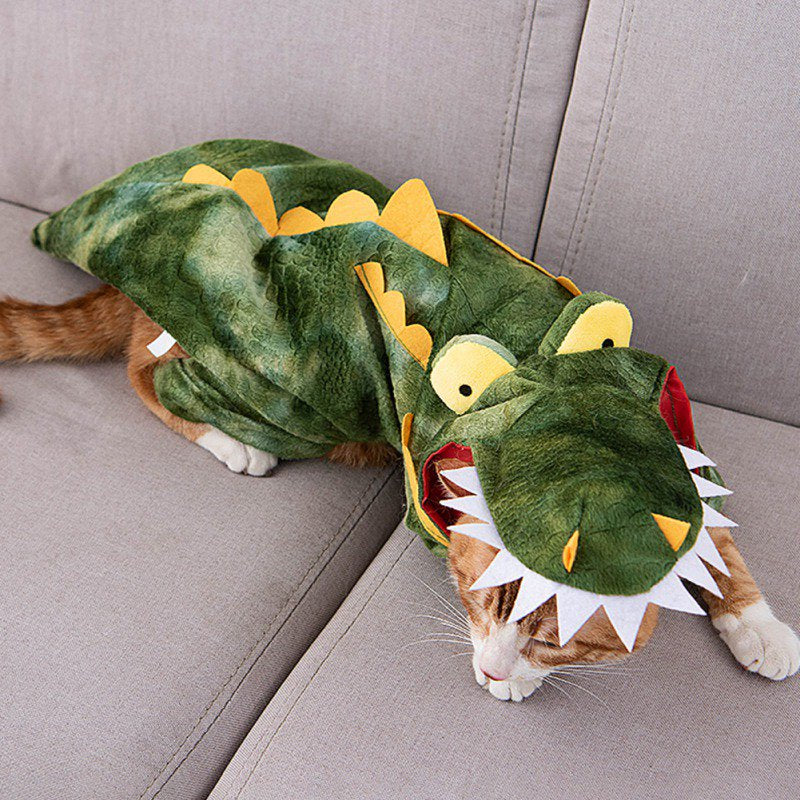 Funny Dog Crocodile Costumes, Pet Halloween Alligator Cosplay Dress, Adorable Cat Apparel Animal Warm Outfits Clothes Animals & Pet Supplies > Pet Supplies > Cat Supplies > Cat Apparel Praeter   