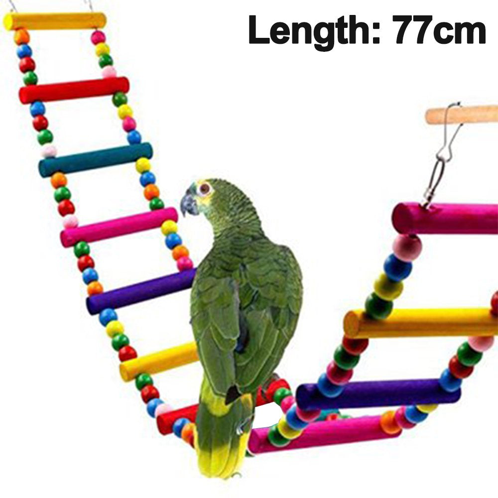 Bird Parrot Toys, Naturals Rope Colorful Step Ladder Swing Bridge for Pet Trainning Playing, Flexible Birds Cage Accessories Deco Animals & Pet Supplies > Pet Supplies > Bird Supplies > Bird Cage Accessories AUPERTO   