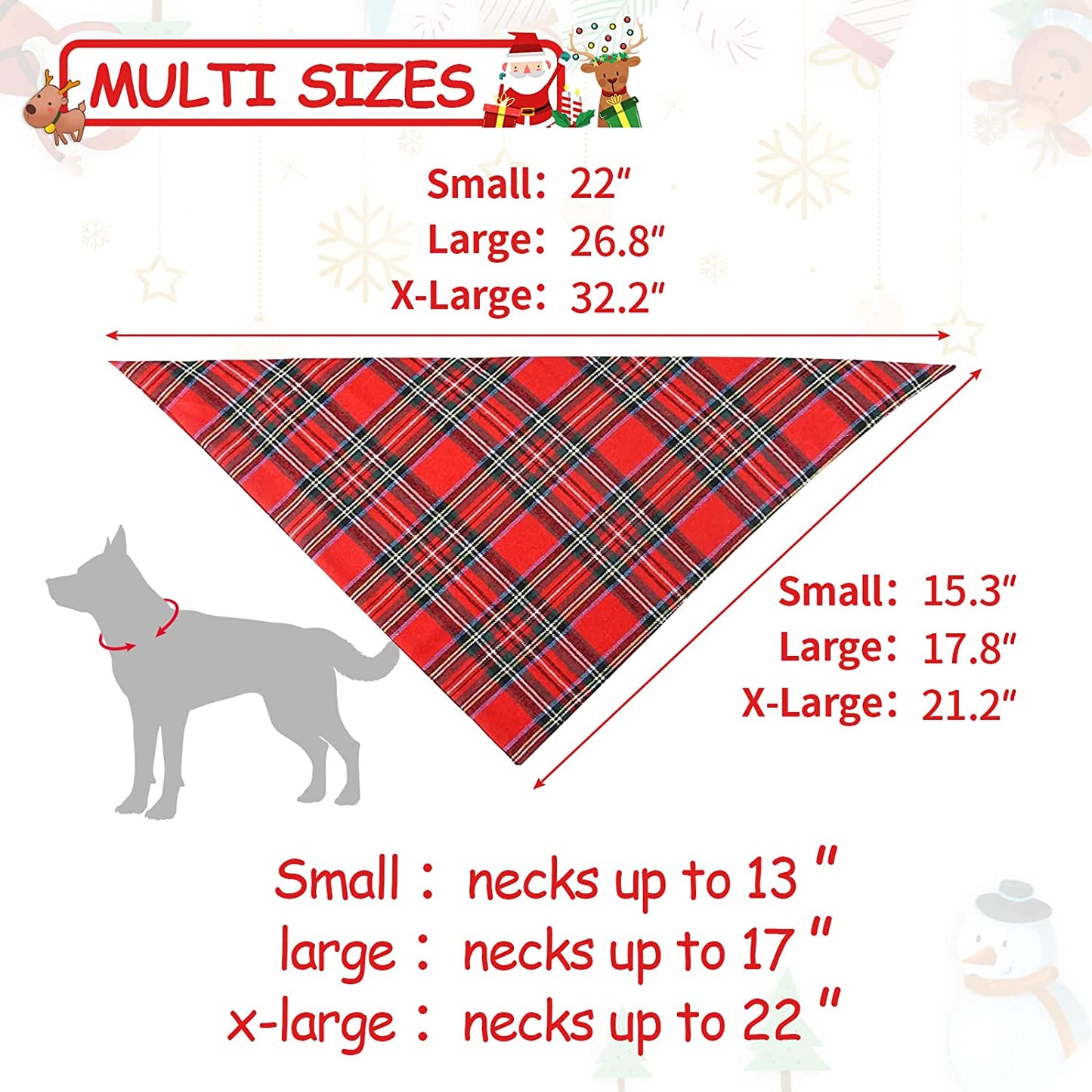 Malier 2 Pack Dog Bandana Christmas Classic Plaid Pets Scarf Triangle Bibs Kerchief Set Pet Costume Accessories Decoration for Small Medium Large Dogs Cats Pets (Green + Red, Large) Animals & Pet Supplies > Pet Supplies > Dog Supplies > Dog Apparel Malier   