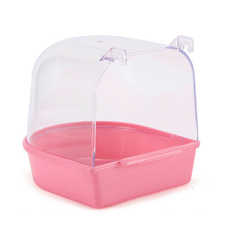 Aousthop Cage Bird Bath - Bird Bathtub Bath Box Cage Accessory for Small Brids, Canary, Budgies, Parrot, Pink Animals & Pet Supplies > Pet Supplies > Bird Supplies > Bird Cage Accessories Aousthop   