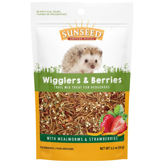 Sunseed Vita Prima Wigglers & Berries Hedgehog Treat - Mealworms for Hedgehogs - Small Animal Trail Mix Snack Animals & Pet Supplies > Pet Supplies > Small Animal Supplies > Small Animal Treats Vitakraft Sunseed   