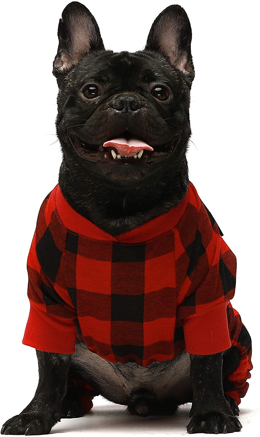 Fitwarm 100% Cotton Buffalo Plaid Dog Clothes Puppy Pajamas Pet Apparel Cat Onesies Jammies Doggie Jumpsuits Small Animals & Pet Supplies > Pet Supplies > Cat Supplies > Cat Apparel Fitwarm XS Red 