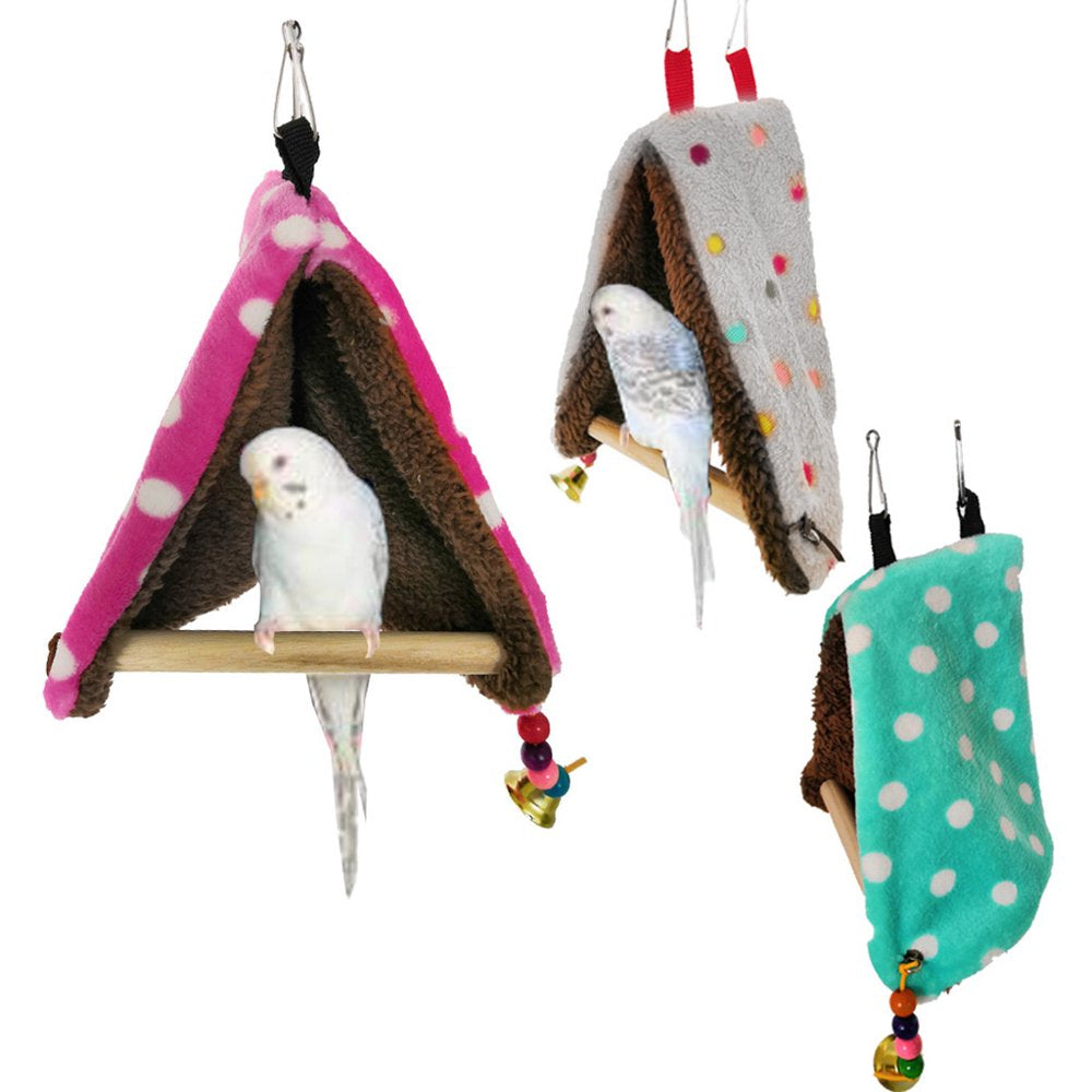 AOOOWER Bird Hut Perch Tent Nest Stand Parrot Plush Bed Parakeet Cage Hanging Decor Animals & Pet Supplies > Pet Supplies > Bird Supplies > Bird Cages & Stands AOOOWER   