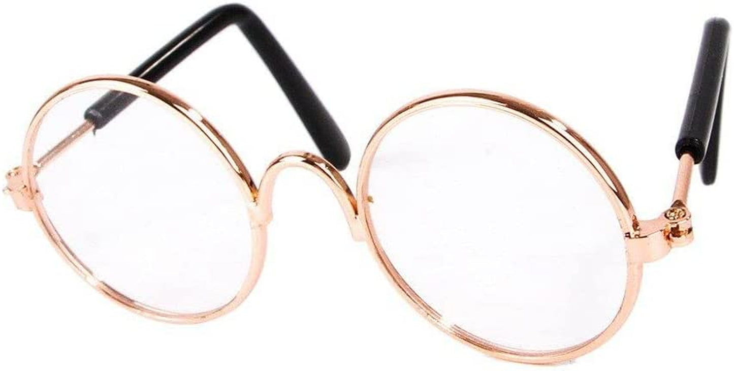 Round Pet Cat Glasses Lovely Sunglasses for Little Dog Cat Eye-Wear Reflection Glasses Photos Props Pet Supplies(Pink) Animals & Pet Supplies > Pet Supplies > Dog Supplies > Dog Apparel Houchu transparent  