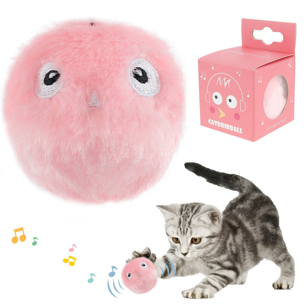 Mtfun Cats Interactive Chirping Balls Kitten Refillable Catnip Toys Cat Kicker Toys with 3 Lifelike Animal Chirping Sounds Frog Cricket Bird Animals & Pet Supplies > Pet Supplies > Cat Supplies > Cat Toys MTFun Pink  