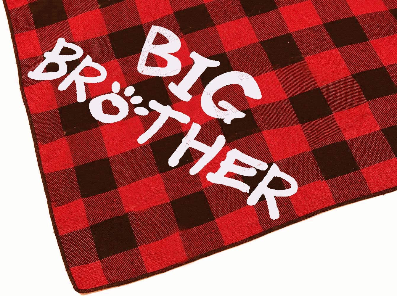 Big Brother Dog Bandana,Buffalo Plaid Pet Pregnancy Announcement Scarf Animals & Pet Supplies > Pet Supplies > Dog Supplies > Dog Apparel JPB   