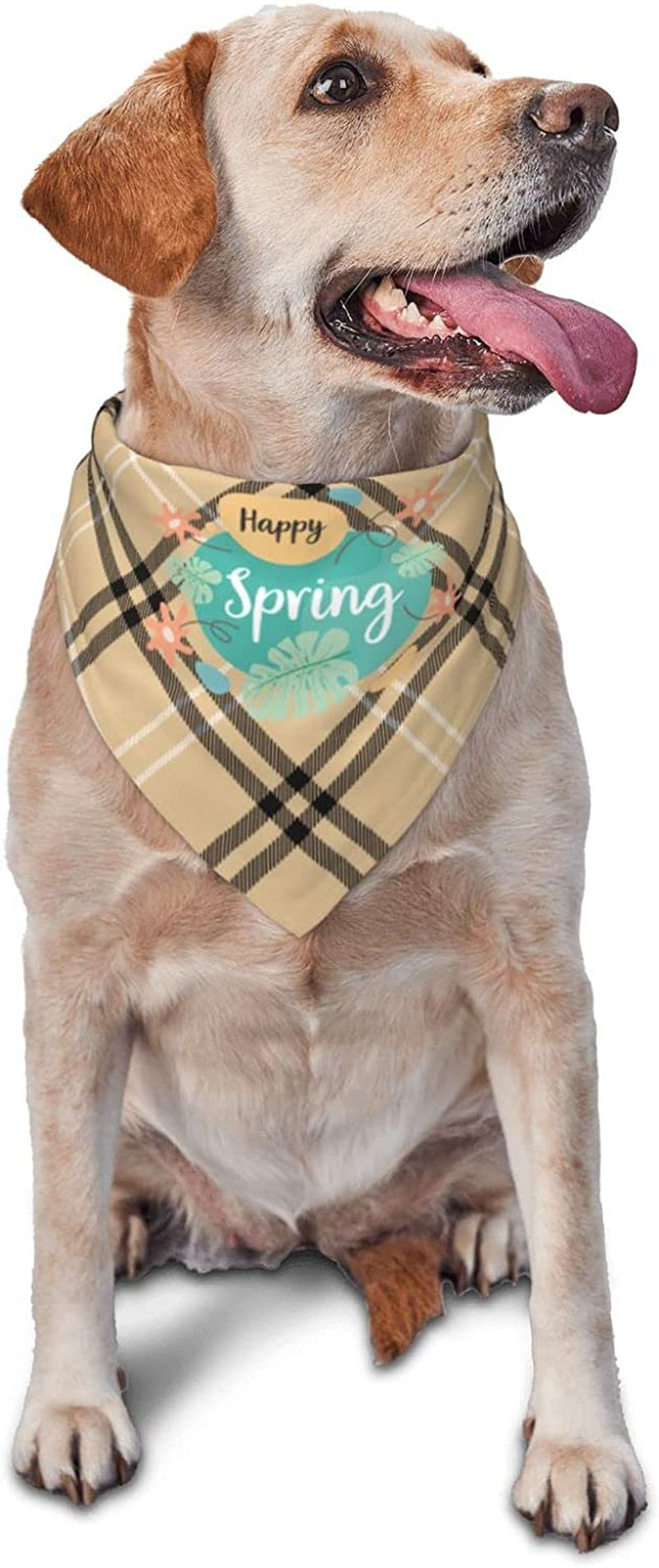 Abstract Happy Spring Pet Dog and Cat Decorative Triangle Scarf,Dog Bandana,Breathable and Stain Resistant. Animals & Pet Supplies > Pet Supplies > Dog Supplies > Dog Apparel ZALTAS   