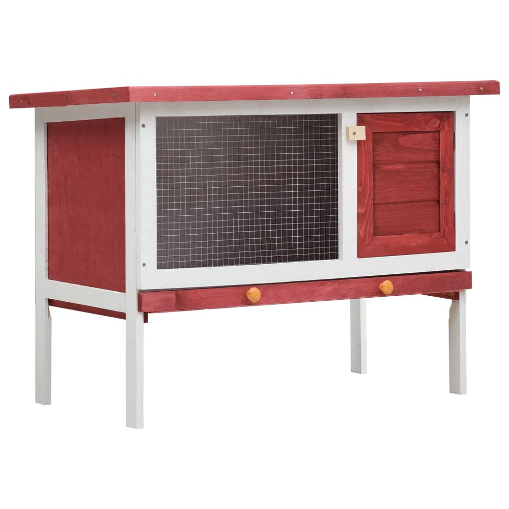 Greensen Outdoor Rabbit Hutch 1 Layer Red Wood Small Animal Habitats & Cages New Animals & Pet Supplies > Pet Supplies > Small Animal Supplies > Small Animal Habitats & Cages Greensen   