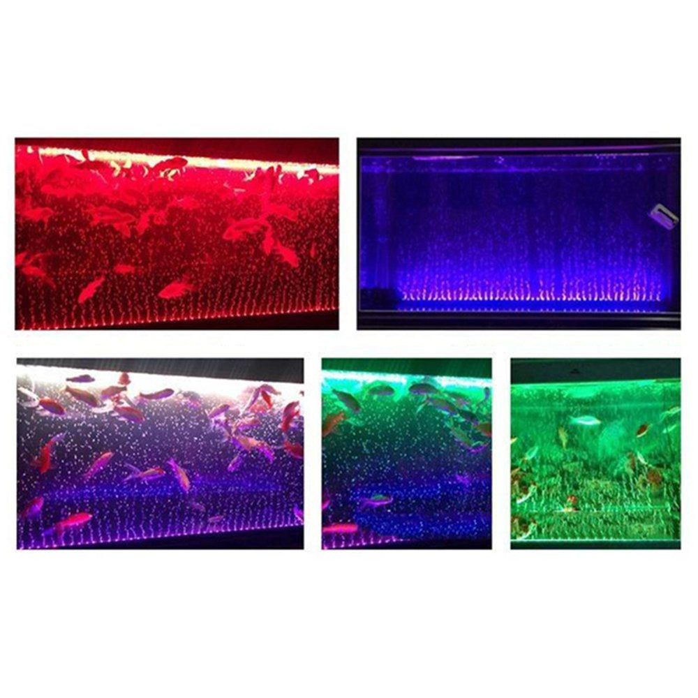 RGB Color Change Aquarium Light Submersible LED Fishes Tank Bubble Lamp with Remote Control 42Cm 24 Beads Animals & Pet Supplies > Pet Supplies > Fish Supplies > Aquarium Lighting DYNWAVE   