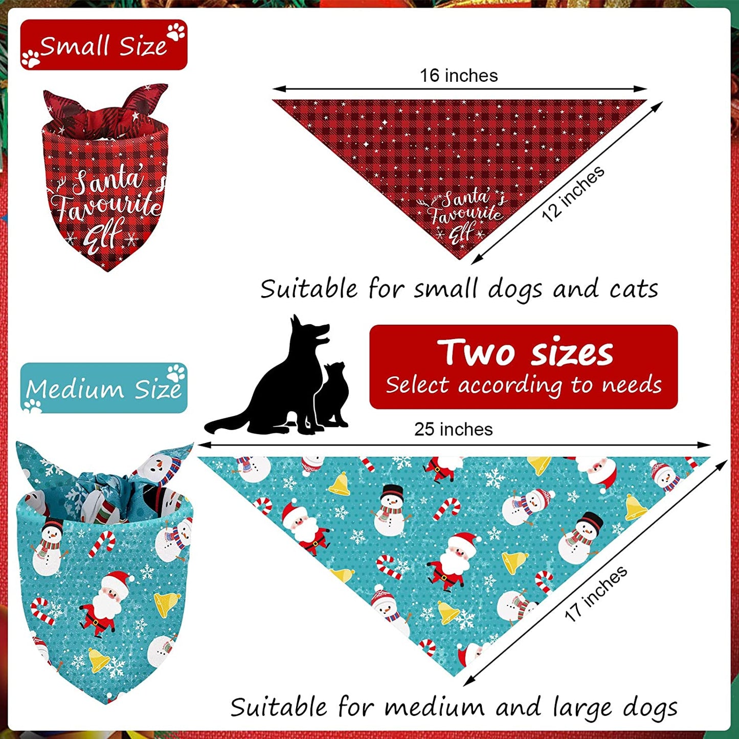 8 Pieces Christmas Dog Bandanas Classic Buffalo Plaid Dog Scarf Xmas Pet Bandanas Snowman Snowflake Pet Triangle Bib for Christmas Holiday Pets Cats Accessories Costume Supply (Cute Pattern,Medium) Animals & Pet Supplies > Pet Supplies > Dog Supplies > Dog Apparel Frienda   