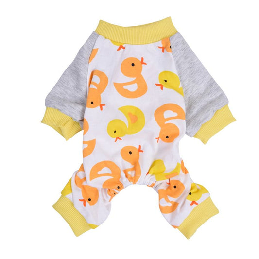 Dog Cotton Pajamas Sleepwear Small Dog Soft Clothes Pet Jumpsuit Coat Apparel Animals & Pet Supplies > Pet Supplies > Dog Supplies > Dog Apparel Esho XS Yellow 