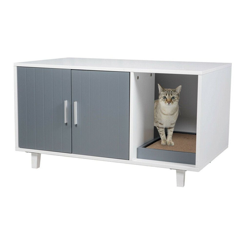 Good Life Apparel Modern Pet Crate Litter Box Enclosure House Table Animals & Pet Supplies > Pet Supplies > Cat Supplies > Cat Apparel Good Life Apparel Gray  