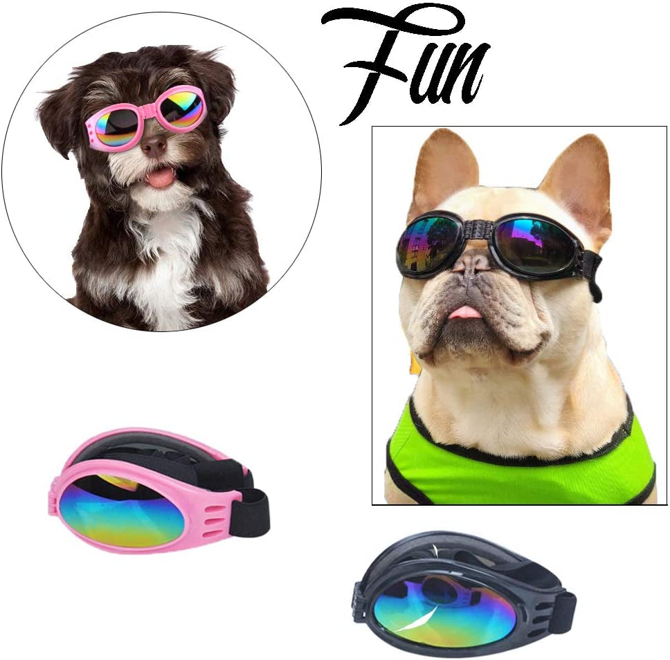 2Pcs Stylish Pet Glasses Cool Dog Sunglasses Dog Doggles Waterproof Windproof Eyewear UV Protection Sunglass for Doggy Puppy Animals & Pet Supplies > Pet Supplies > Dog Supplies > Dog Apparel CHULAI   