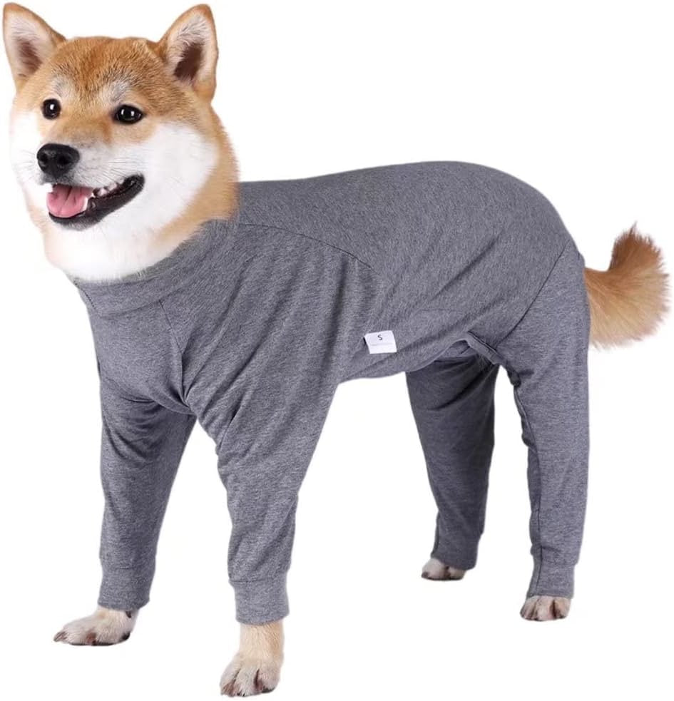 Xqpetlihai Christmas Dog Clothes Dog Onesie Surgery Recovery Suit Dog Pajamas for Large and Medium Dog (XXXL,CH) Animals & Pet Supplies > Pet Supplies > Dog Supplies > Dog Apparel Xqpetlihai GREY Medium (Pack of 1) 