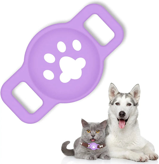 Air Tag Dog Collar Holder for Apple Airtag Silicone Case Cover Accessory for Pets Dogs Cats Small Pet Animals Safety Apple Airtag Tracking Locator Anti-Lost Tracker Finder(Purple) Electronics > GPS Accessories > GPS Cases Jiatailong Purple S 